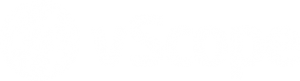 The white logo for the landing page vscope