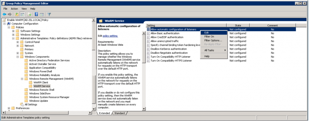 How to enable WinRM - step4