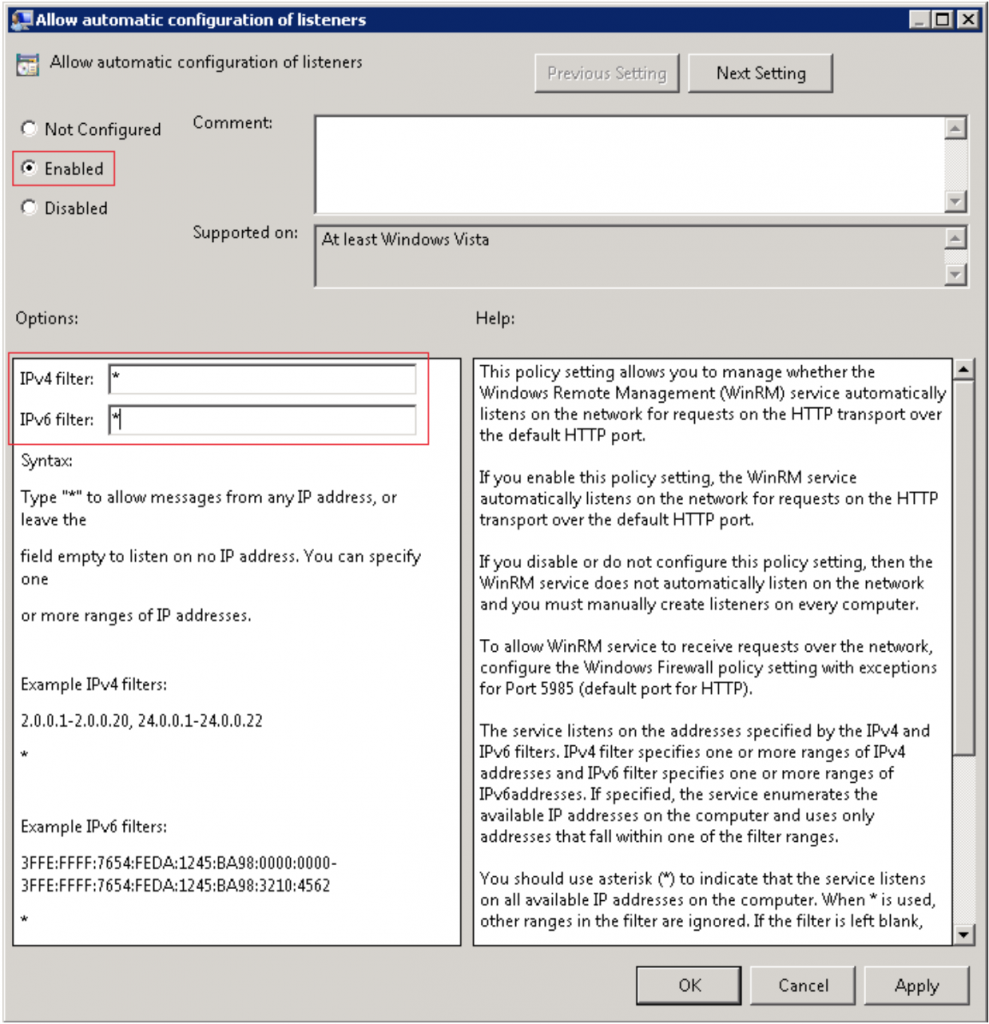 How to enable WinRM - step 5