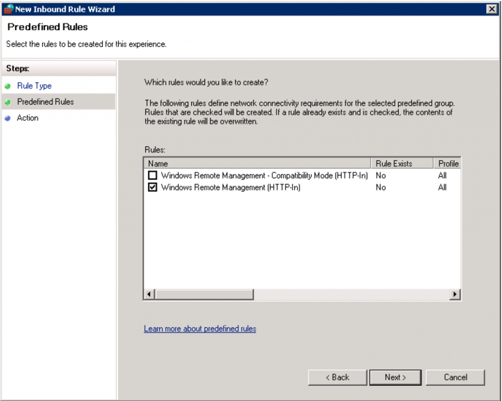 How to enable WinRM - Step 10